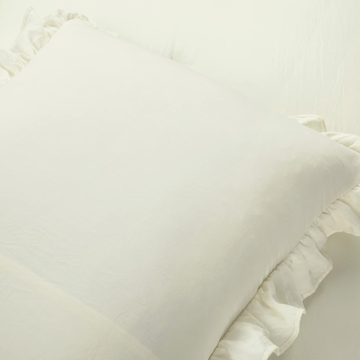 Lush Decor Ella Parisian Vintage Chic Ruffle Lace 3 Piece Comforter Set, King, Ivory