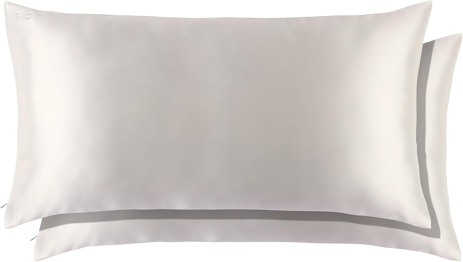 slip The Original King Silk Pillow Case Duo - 100% Pure 22 Momme Mulberry Silk - King Standard Size - Anti-BedHead, Anti-Sleep Crease, White (20' x 36')