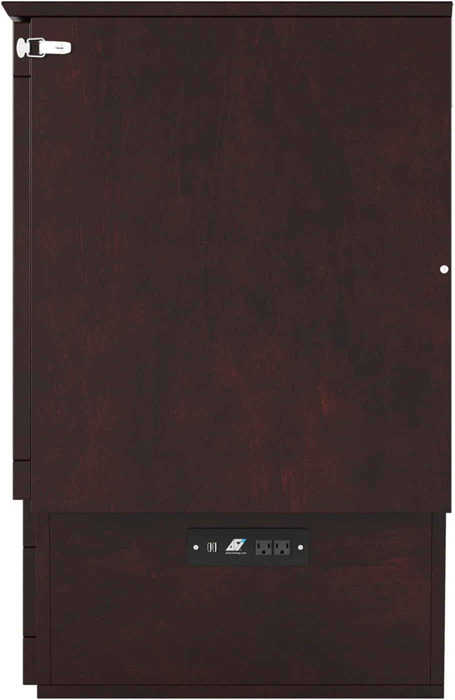 AFI, Nantucket Full Size Murphy Bed Chest with Mattress, Built-in Charging Station and Storage Drawer, Full, Espresso