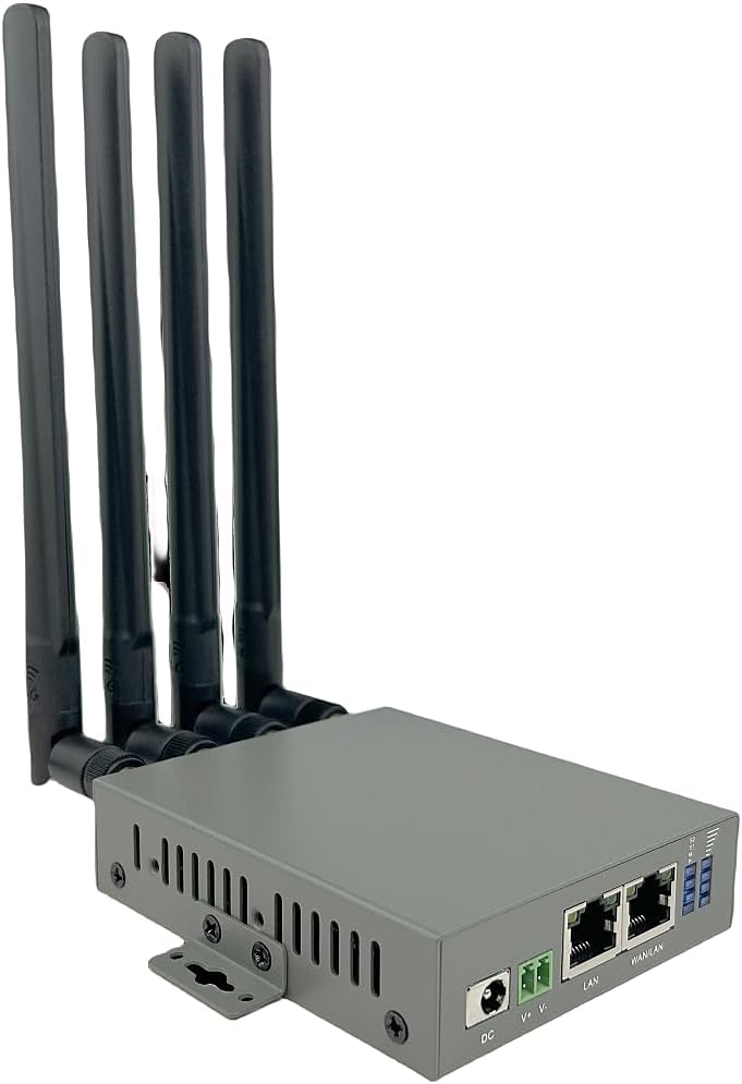 Dual Serial Port RS232 RS485 CPE Outdoor High-Speed Internet Access Card Dual Network Port 5G Industrial Router x 1 Set (Global Version + Sucker Antennas)