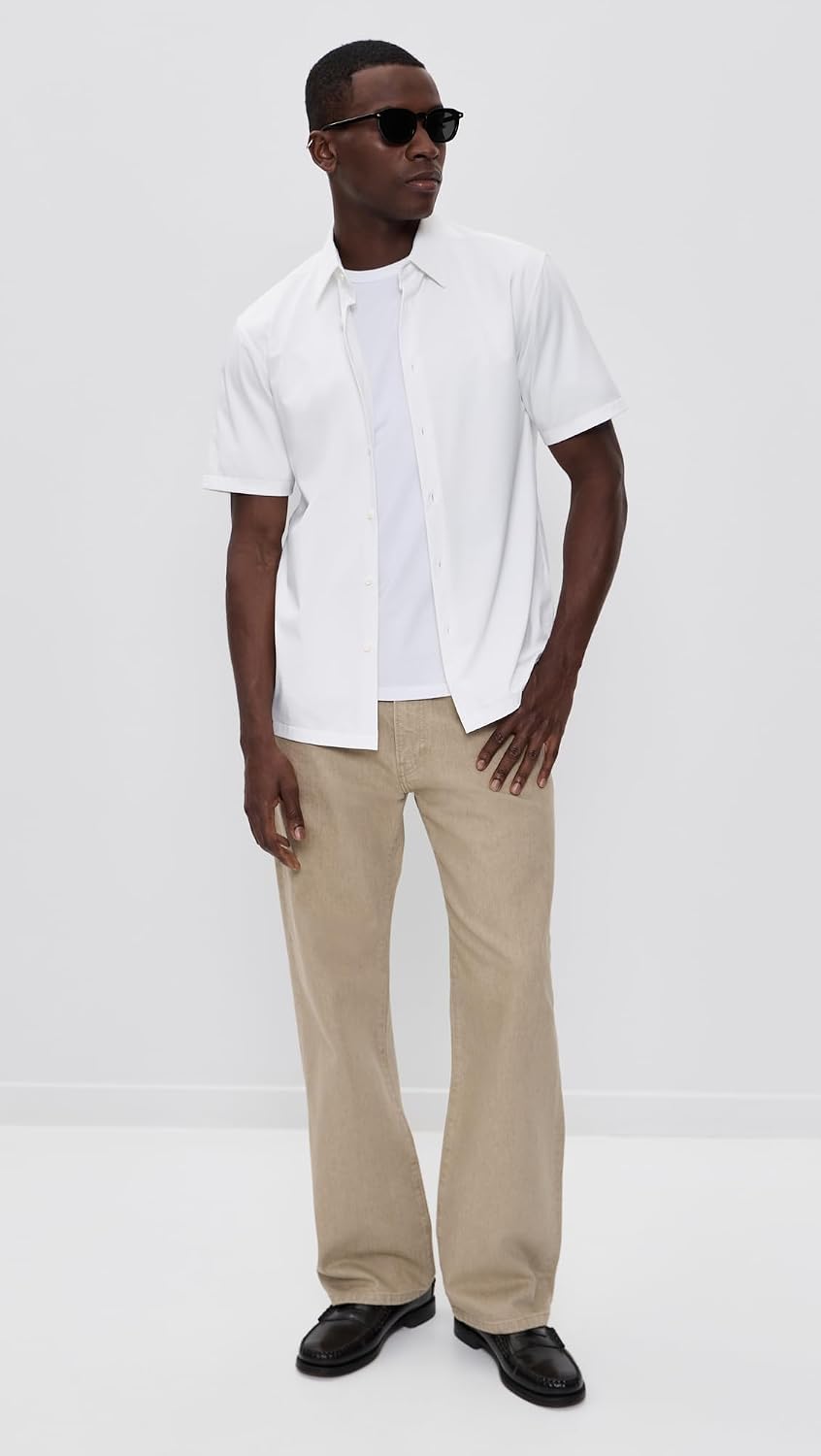Theory Men's Structure Knit Irving Short Sleeve Shirt