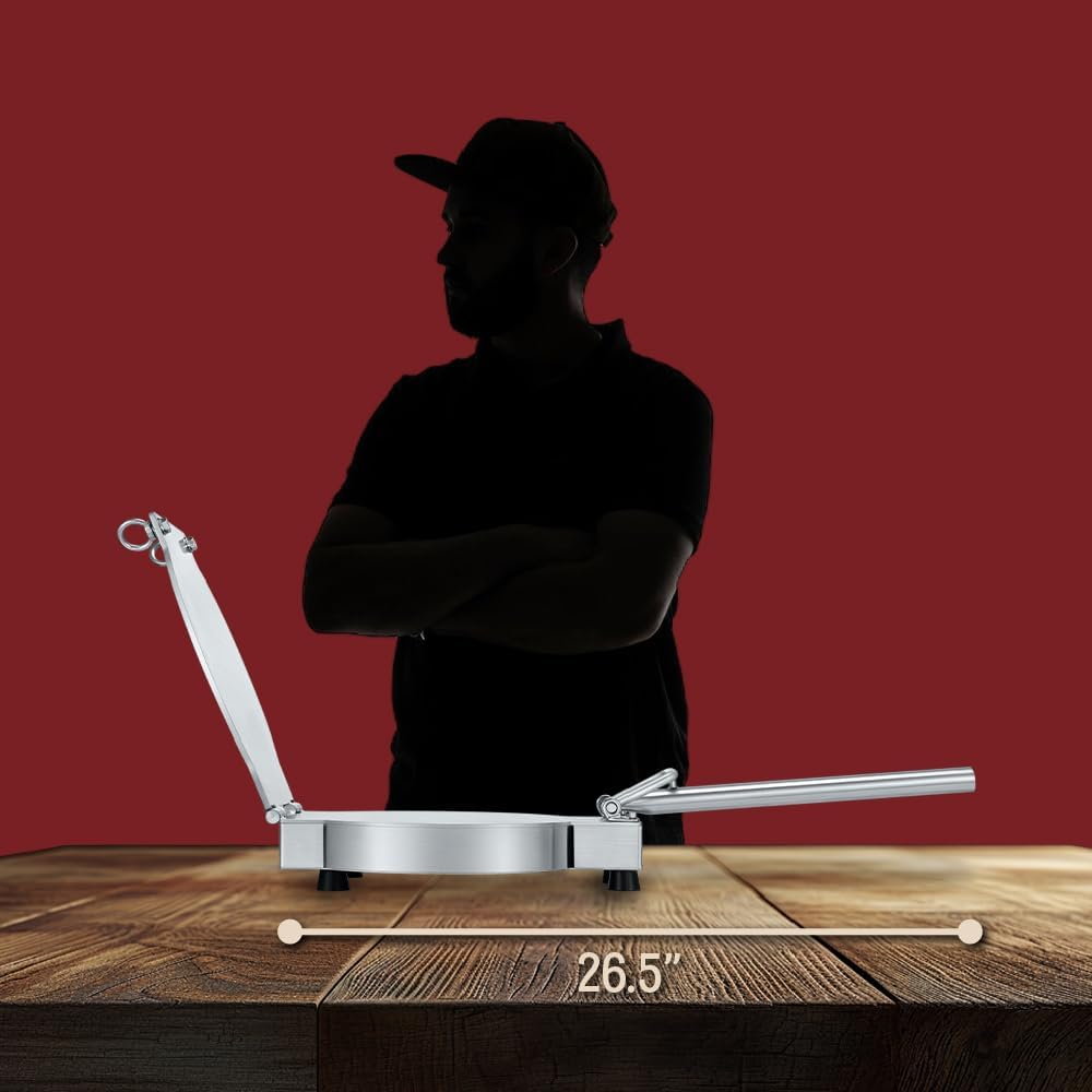 Concord 11' Stainless Steel EL JEFE Commercial Grade Tortilla Press. 2 Gauge Thickness, 18 LBS. Perfect Maker for Flour or Corn Tortillas, Quesadillas, Roti, and much more!