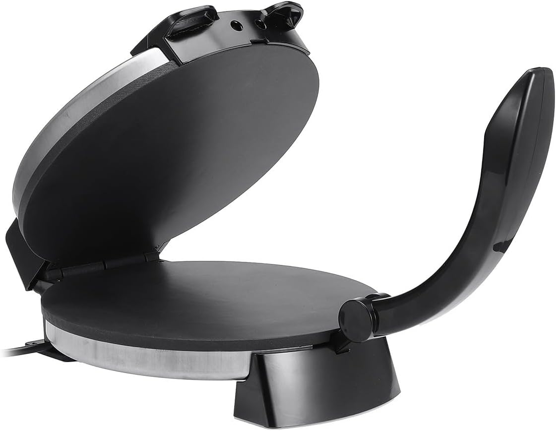 12-Inch Electric Roti Maker & Tortilla Machine – Automatic with Indicator Lights, Adjustable Temperature, Double-Sided Heating for Perfect Quesadillas & Cooked Flatbreads