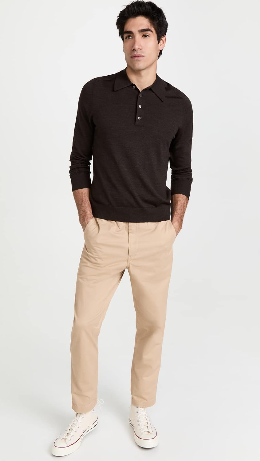 Theory Men's Ls Button Polo.Regal