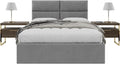 Vänt Upholstered Wall Mounted Headboard Panels -Isabelle Layout - 60' X 23' -Configuration of 4 Individual Panels - Recommended for Queen-Full - Micro Suede/Charcoal Grey