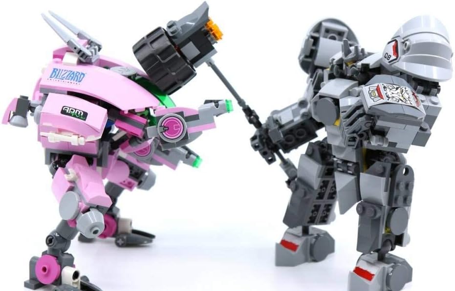 LEGO Overwatch D.Va and Reinhardt 75973 Mech Building Kit with Popular Overwatch Character Minifigures and Buildable Rocket Hammer (455 Pieces)