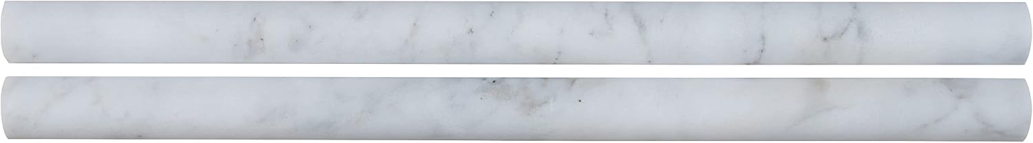 MSI Calacatta CALCREP Pencil Molding 3/4 in. x 12 in. Polished Marble Wall Tile for Bathroom, Kitchen Backsplash, Accent Wall Tile, and Shower Wall Tile