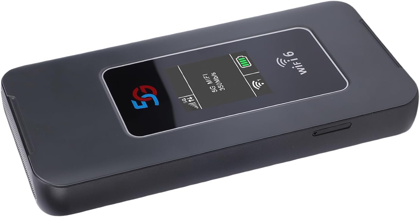 5G WiFi Mobile Hotspot, High Speed Dual Band 4G LTE WIFI6 Router with SIM Card Slot, 32 Connected Devices, 8000mAh Battery, for Travel
