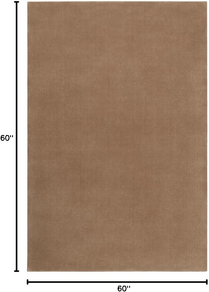 Hand-Tufted Wool Square Area Rug – Soft Premium Wool Carpet for Living Room, Bedroom & Home Décor – 5X5 ft| Chestnut – Durable, Non-Slip Backing, Handcrafted Rug