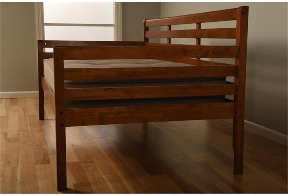 Kodiak Furniture Twin Size Daybed with Wooden Slats in Wood, in Brown, No Box Spring Needed, Easy Assembly