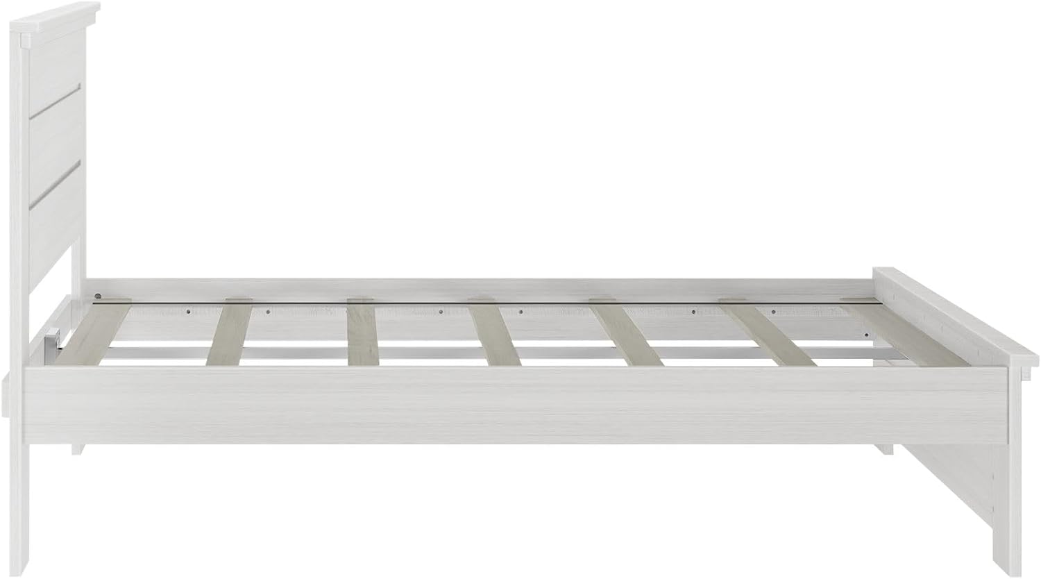 Plank+Beam Rustic Wood Full Bed Frame, Platform Bed with Headboard, Solid, White Wash