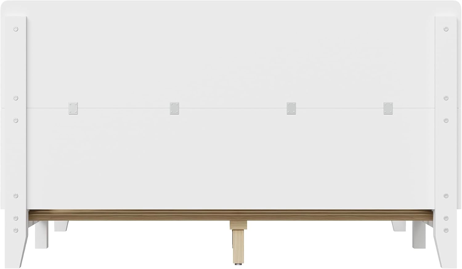 Merax Queen Size Solid Wood Platform Bed Frame, Modern Comfortable with Headboard, Slat Support, No Box Spring Needed, White