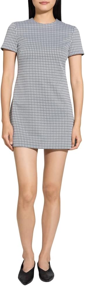 Theory Women's Grid A-line Mini Dress