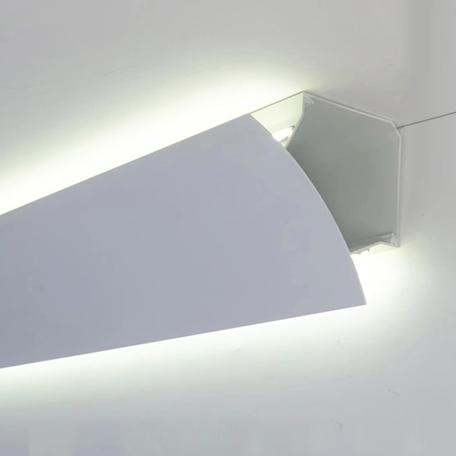 LED Crown Molding Trim, Indirect Lighting Aluminum Channel for Ceiling/Wall Corner - White Linear LED Light Strip for Home Decor (1m/3.3ft)