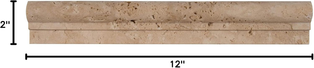 MSI Chiaro Crown Molding 2 in. x 12 in. Honed Travertine Wall Tile for Bathroom, Kitchen Backsplash, Accent Tile, and Shower