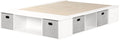 South Shore Flexible Full Platform Bed with Storage and Baskets, Pure White