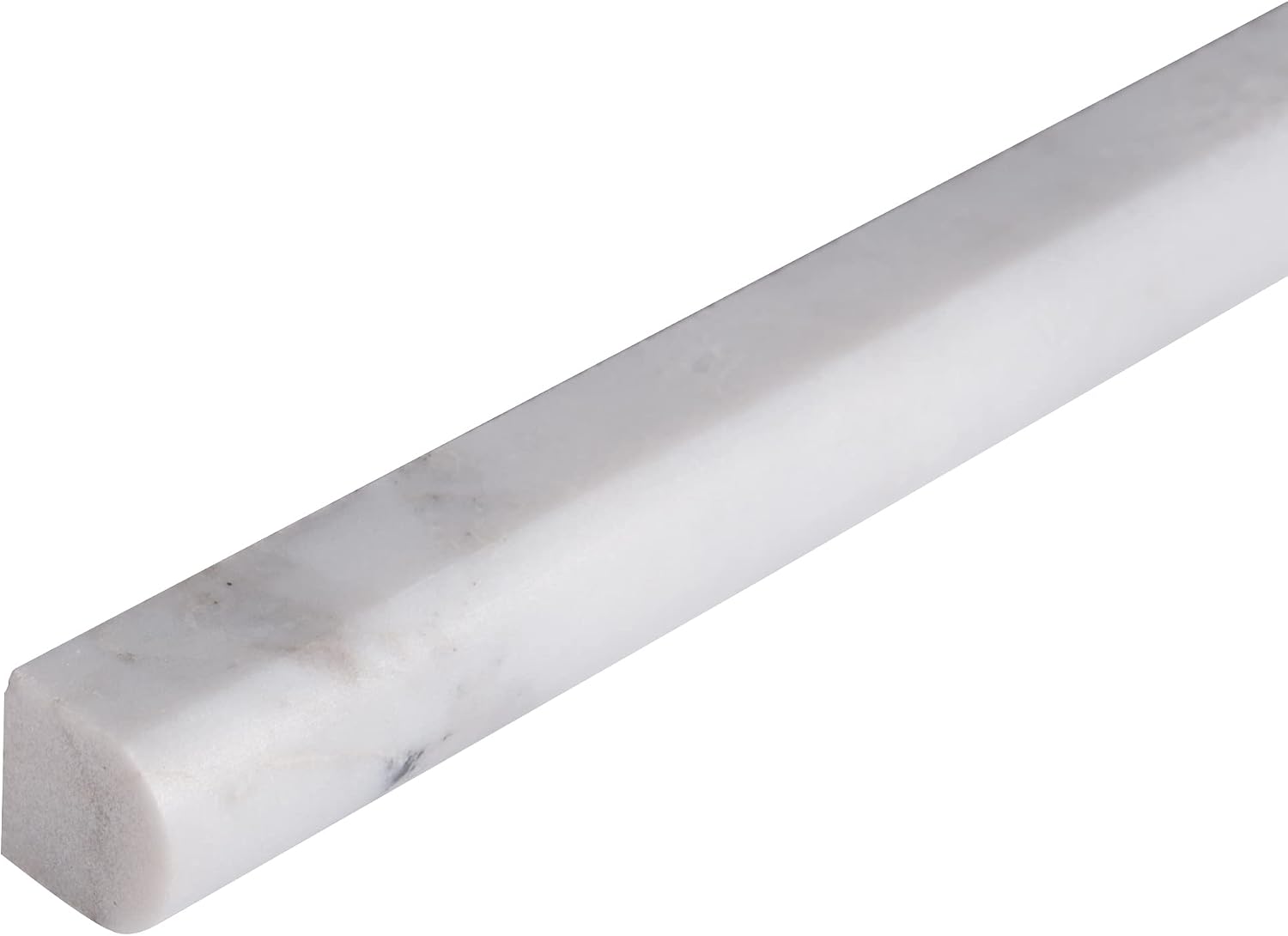 MSI Calacatta CALCREP Pencil Molding 3/4 in. x 12 in. Polished Marble Wall Tile for Bathroom, Kitchen Backsplash, Accent Wall Tile, and Shower Wall Tile