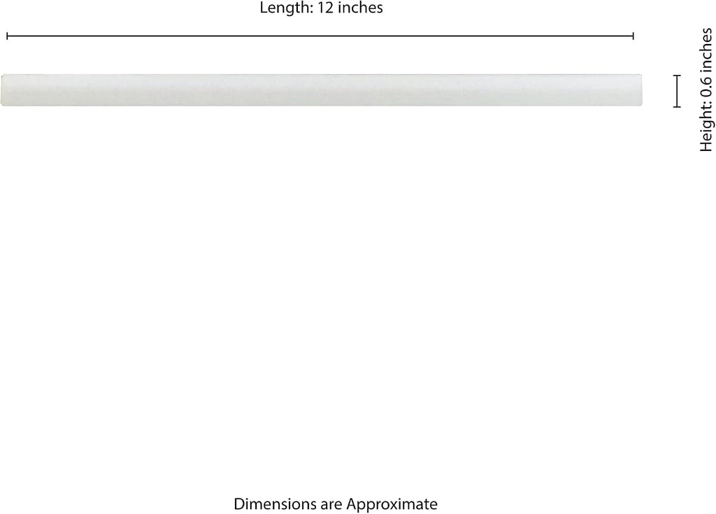 MSI Renzo Dove 0.6 Inch x 12 Inch Quarter Round Molding Ceramic Tile for Bathroom, Kitchen Backsplash, Accent Wall Tile, and Shower Wall Tile