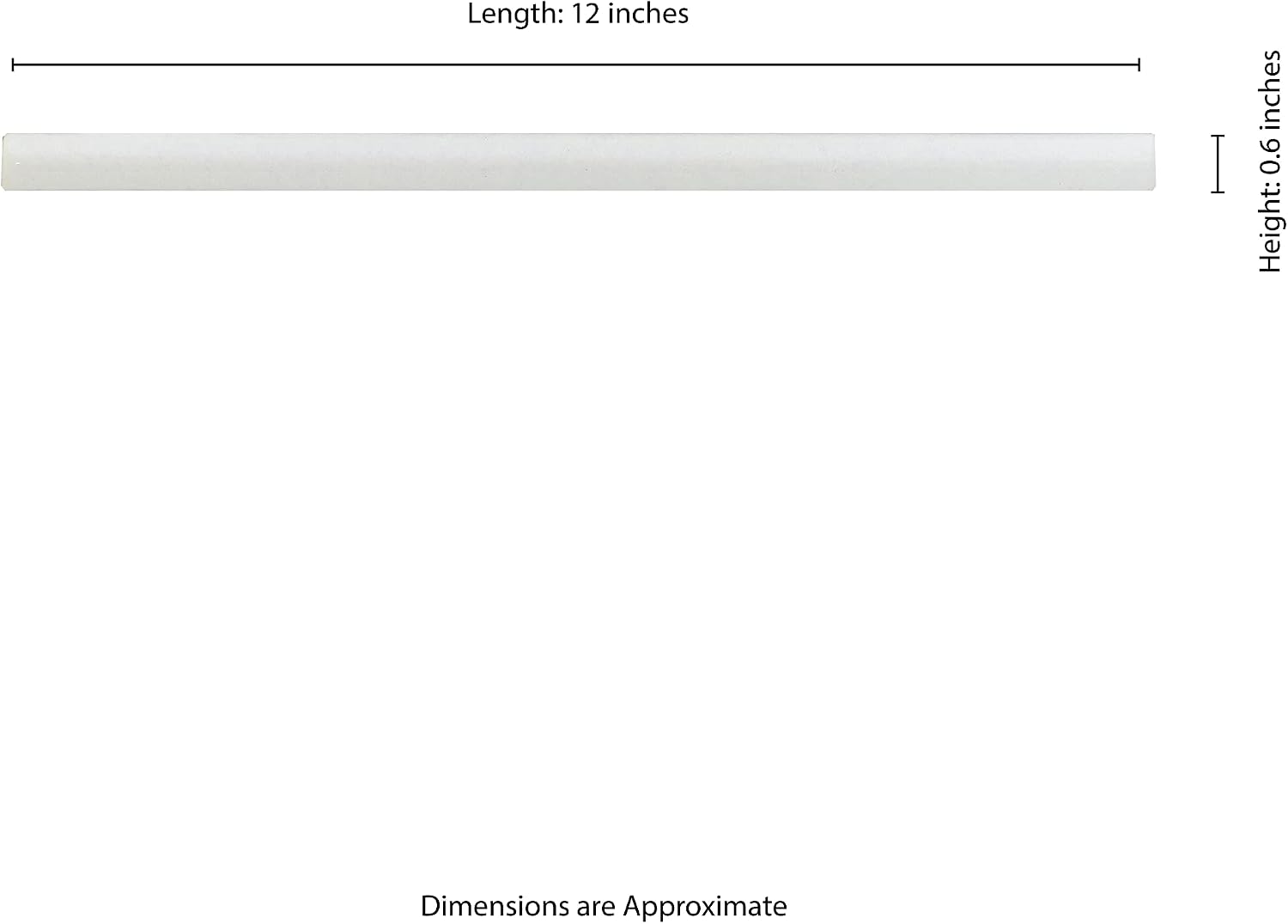 MSI Renzo Dove 0.6 Inch x 12 Inch Quarter Round Molding Ceramic Tile for Bathroom, Kitchen Backsplash, Accent Wall Tile, and Shower Wall Tile