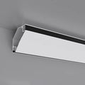 LED Crown Molding Channel - 15m Black Indirect Lighting Diffuser for Wall/Ceiling, Surface Mount Aluminum Profile Trim Slot, Ideal for Home Decor & Accent Lighting