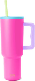 Simple Modern 40 oz Trek Tumbler with Handle and Straw Lid | Cup Holder Friendly Insulated Stainless Steel Travel Mug | 80s Mix (Pack of 12)