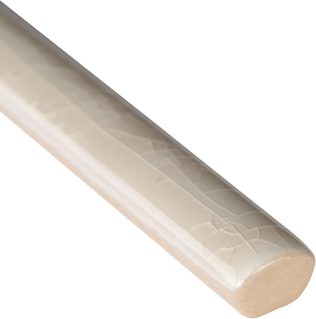 MSI Portico Pearl Glossy 5/8 in. x 6 in. Glazed Ceramic Quarter Round Molding Wall Tile for Bathroom, Kitchen Backsplash, Accent Wall Tile, and Shower Wall Tile