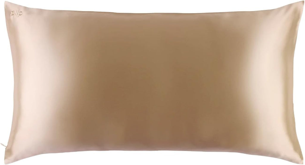 slip King Pure Silk Pillow Case - 100% Pure 22 Momme Mulberry Silk- King Size Standard Pillow Case -Anti-BedHead, Anti-Sleep Crease, Caramel (20' x 36')