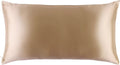 slip King Pure Silk Pillow Case - 100% Pure 22 Momme Mulberry Silk- King Size Standard Pillow Case -Anti-BedHead, Anti-Sleep Crease, Caramel (20' x 36')