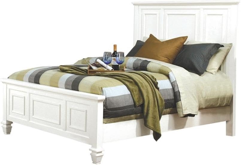 Coaster Sandy Beach Eastern King Bed 5-Piece Set, Cream White