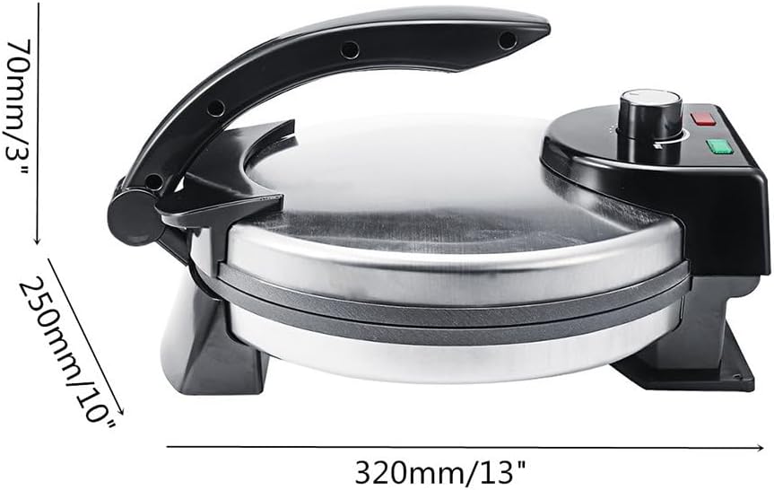 Electric Tortilla Maker, 10-Inch Roti Maker Machine, Chapati Press with Detachable Handle, Ideal for Making Burritos and Tortillas