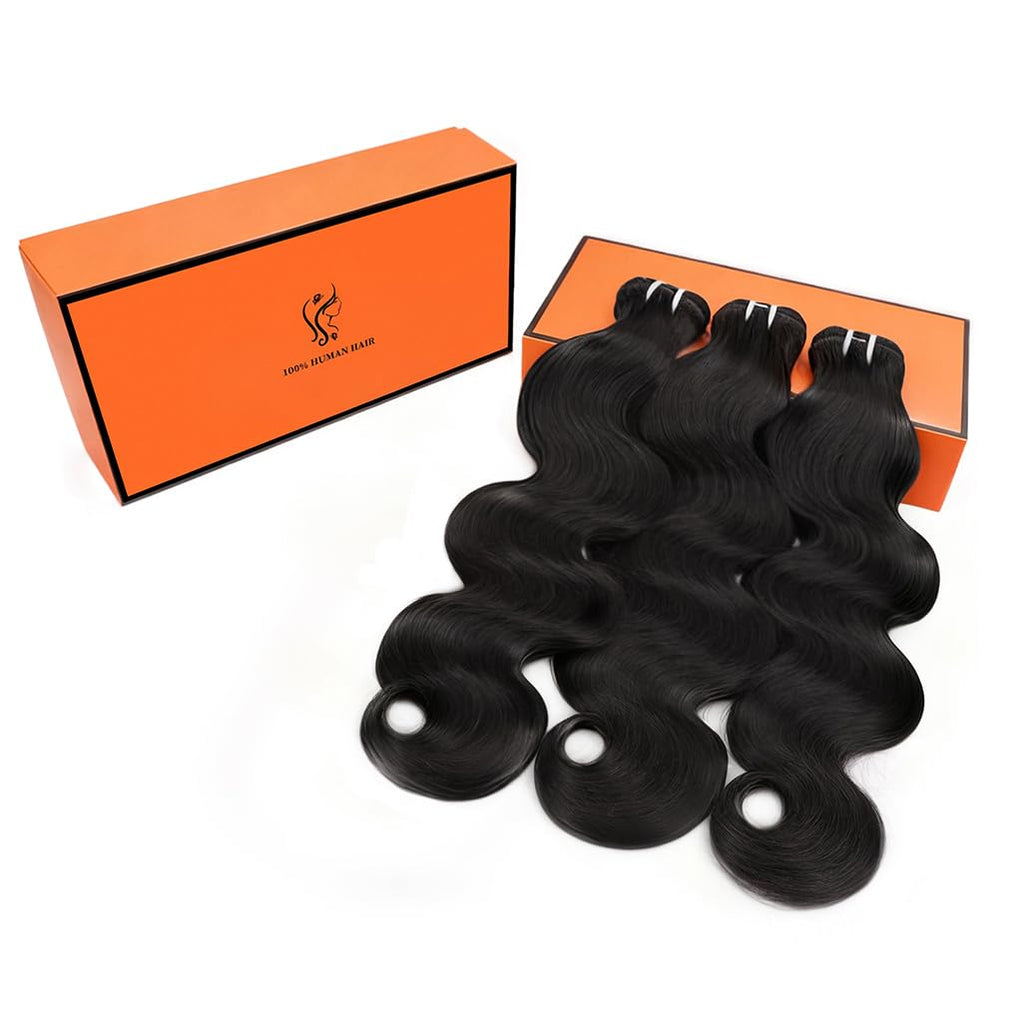 16A Raw Indian Bundles Human Hair 14 14 14 Inch Body Wave Bundles 100% Remy Virgin Human Hair 3 Bundles, 2-Year Life Span, Holds The Curls Well, Silky Soft after Mutiple Washes, No Sheds