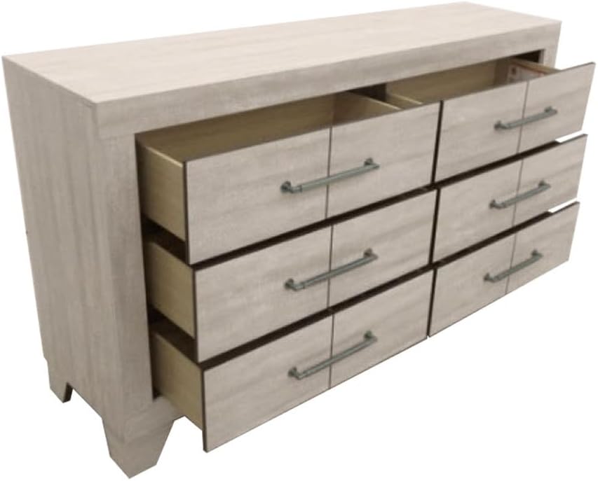 Best Quality Furniture 5 Piece Bedroom Set in Rustic Gray Oak Wood in Queen