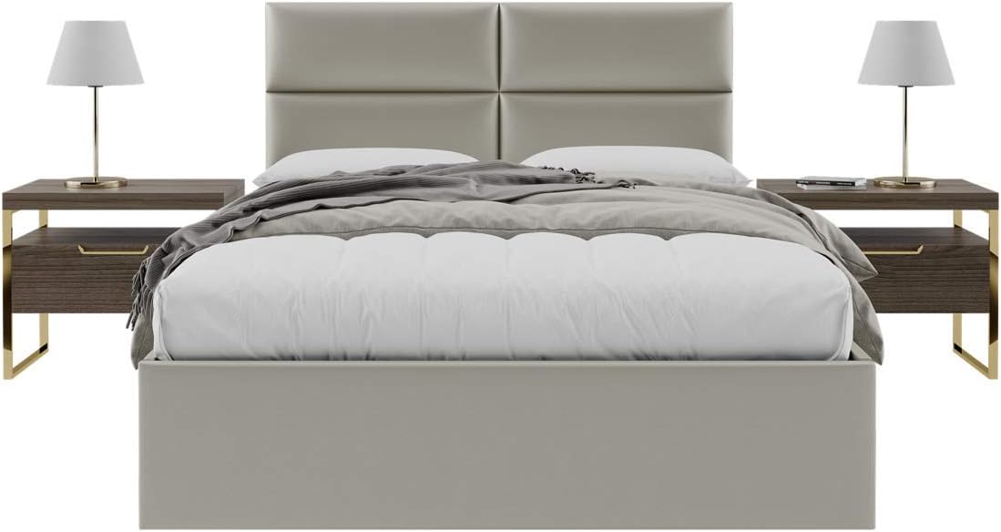 Vänt Upholstered Wall Mounted Headboard Panels -Isabelle Layout - 60' X 23'-Configuration of 4 Individual Panels - Recommended for Queen-Full - Metallic/Champagne
