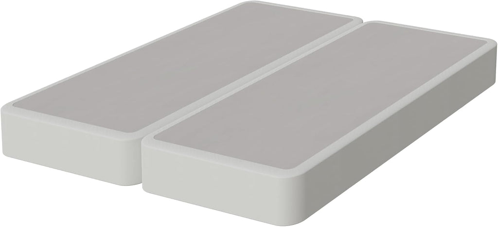 Zutan, Box Spring Bed Base Full Size, 8-Inch Wood Mattress Foundation – Amish Made in USA – Quiet Noise Free, 2-Pieces Under Mattress-Support BoxSpring, Fully Assembled, White