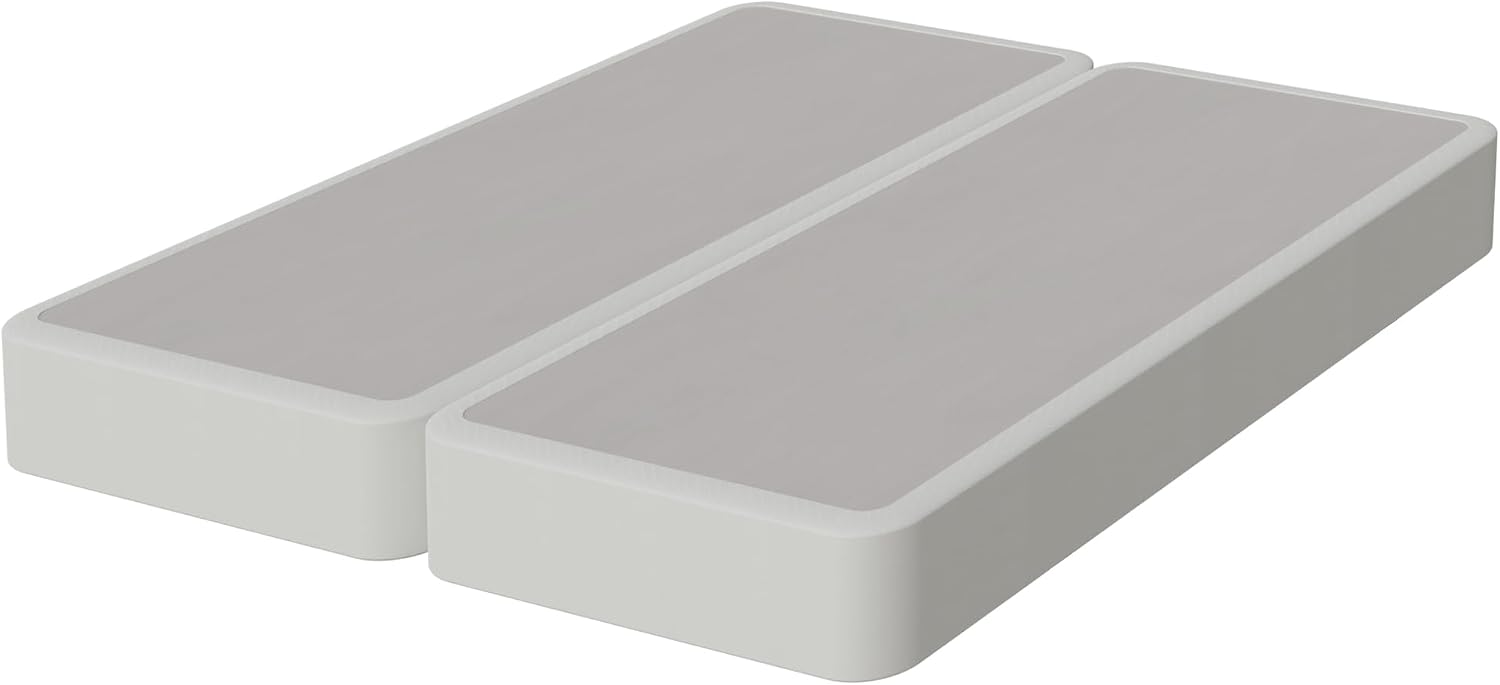Zutan, Box Spring Bed Base Full Size, 8-Inch Wood Mattress Foundation – Amish Made in USA – Quiet Noise Free, 2-Pieces Under Mattress-Support BoxSpring, Fully Assembled, White