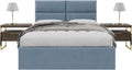 Vänt Upholstered Wall Mounted Headboard Panels -Isabelle Layout - 60' X 23'-Configuration of 4 Individual Panels - Recommended for Queen-Full - Micro Suede/Ocean Blue