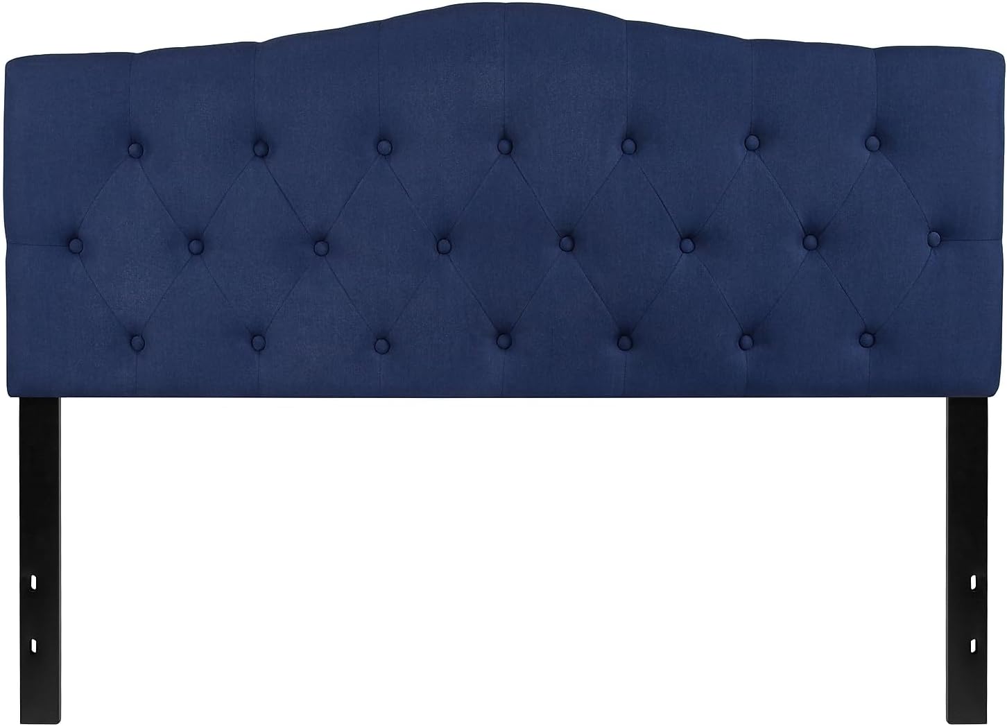 Flash Furniture Cambridge Button Tufted and Diamond Stitched Upholstered Queen Size Headboard in Navy Fabric