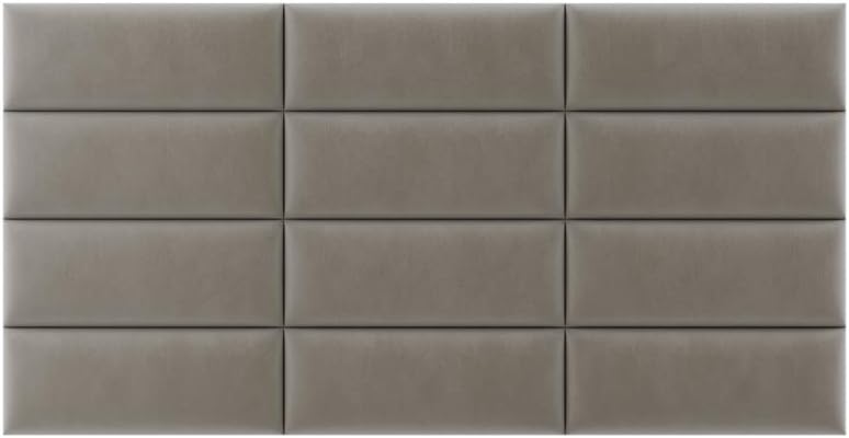 Vänt Upholstered Wall Mounted Velvet Headboard Panels - Catherine Layout - 90' X 46'- Configuration of 12 Individual Panels - Recommended for Queen-Full - Velvet/Sand Storm
