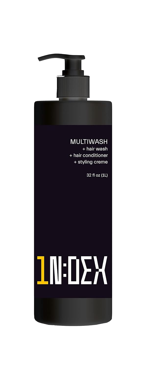 Index Type:1 Multiwash Hair Wash, Co-Wash, Conditioner, Masque, Leave-In, Styling Creme | Preserves Color | Great for Waves, Curls & Frizz Prone Cuticles | Liter 32 fl oz -