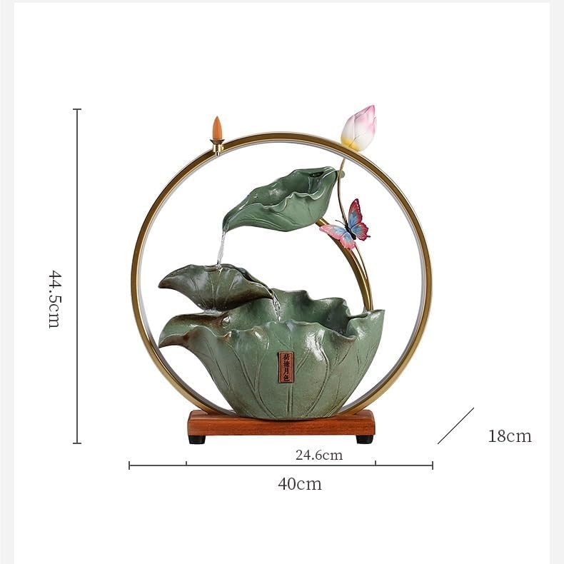 Desktop Fountain Tabletop Fountain Ceramic Flowing Water Ornaments Circulating Water Simple Modern Living Room Decorations Waterfall Fountain(B)