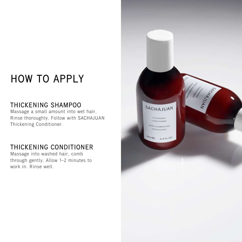 SACHAJUAN Thickening Shampoo and Conditioner Set | Ocean Silk & Thickening Technology to Add Volume and Nourish Hair | Heat & UV Protection | Vegan & Paraben-Free | Set of 2 (33.5 oz)