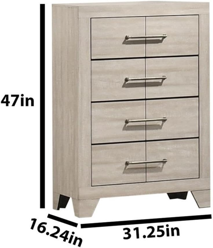 Best Quality Furniture 5 Piece Bedroom Set in Rustic Gray Oak Wood in Queen
