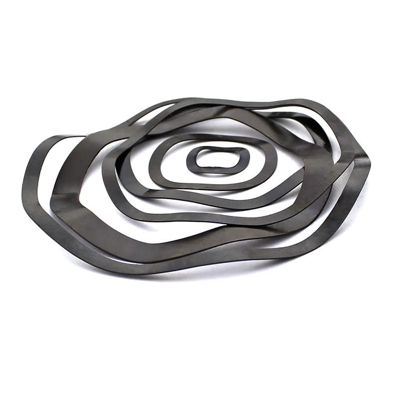 Washers, 50pcs Wave Washers Black Spring Washer Set - M3 M4 M5 M6 M8 M10 M12 M14 M16 M19 M21-M24 for Various Applications(M16x86x0.5mm)