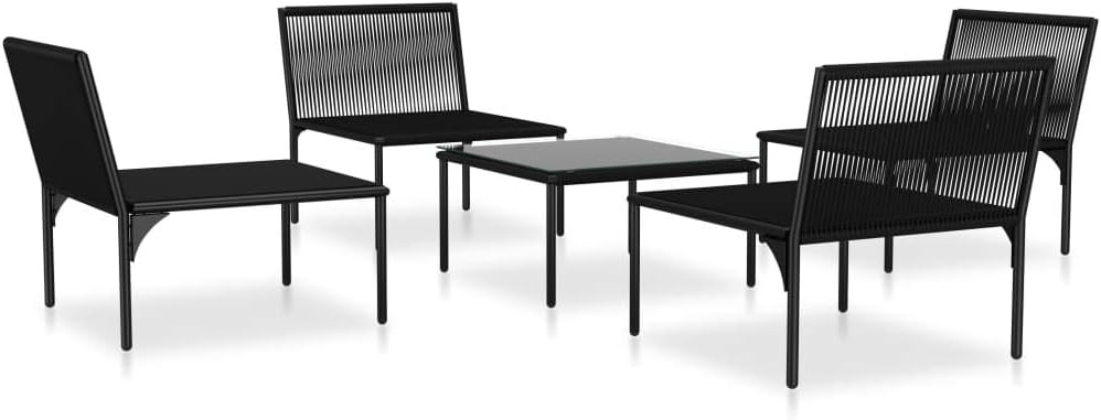 5 Piece Patio Lounge Set with Cushions Black PVCqueen Bed Frame with headboard Queen Size Bed Frame King Size Bed Frame King Platform Bed Frame Metal Bed Frame Queen Size