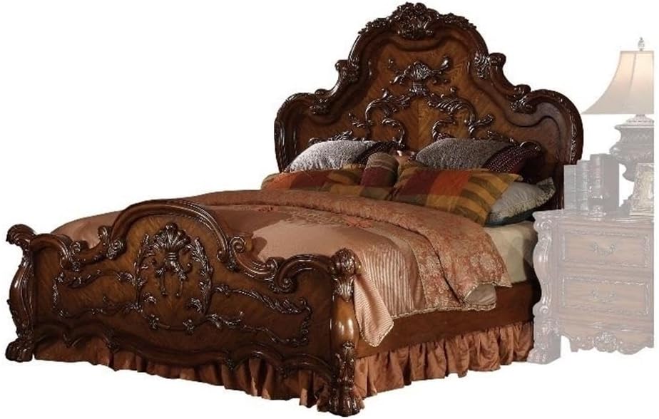 Acme Dresden Queen Wooden Panel Bed in Cherry Oak