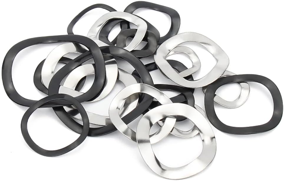 NOBRIM Flat Washer 65 Mangnese Steel M3 M4 M5 M6 M8 M10 M12 M14 M16 M19 M21 M24 M27-m118 Wave Washer 3/5/6/7 Crest Type Gasket Spring Plain Gasket Flat Precision Adjusting Washer Gasket Shim