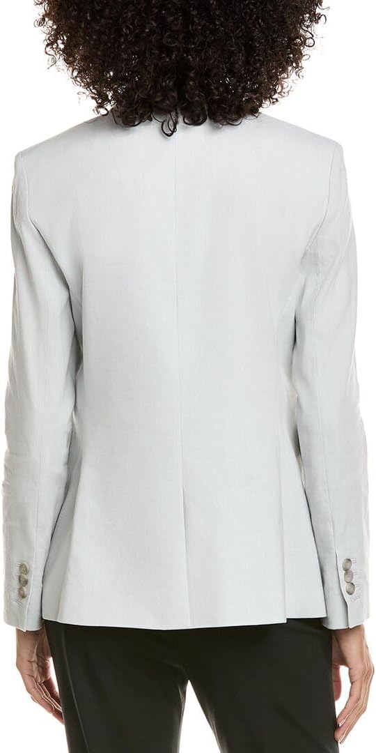Theory Womens Classic Linen-Blend Blazer, 00, Grey