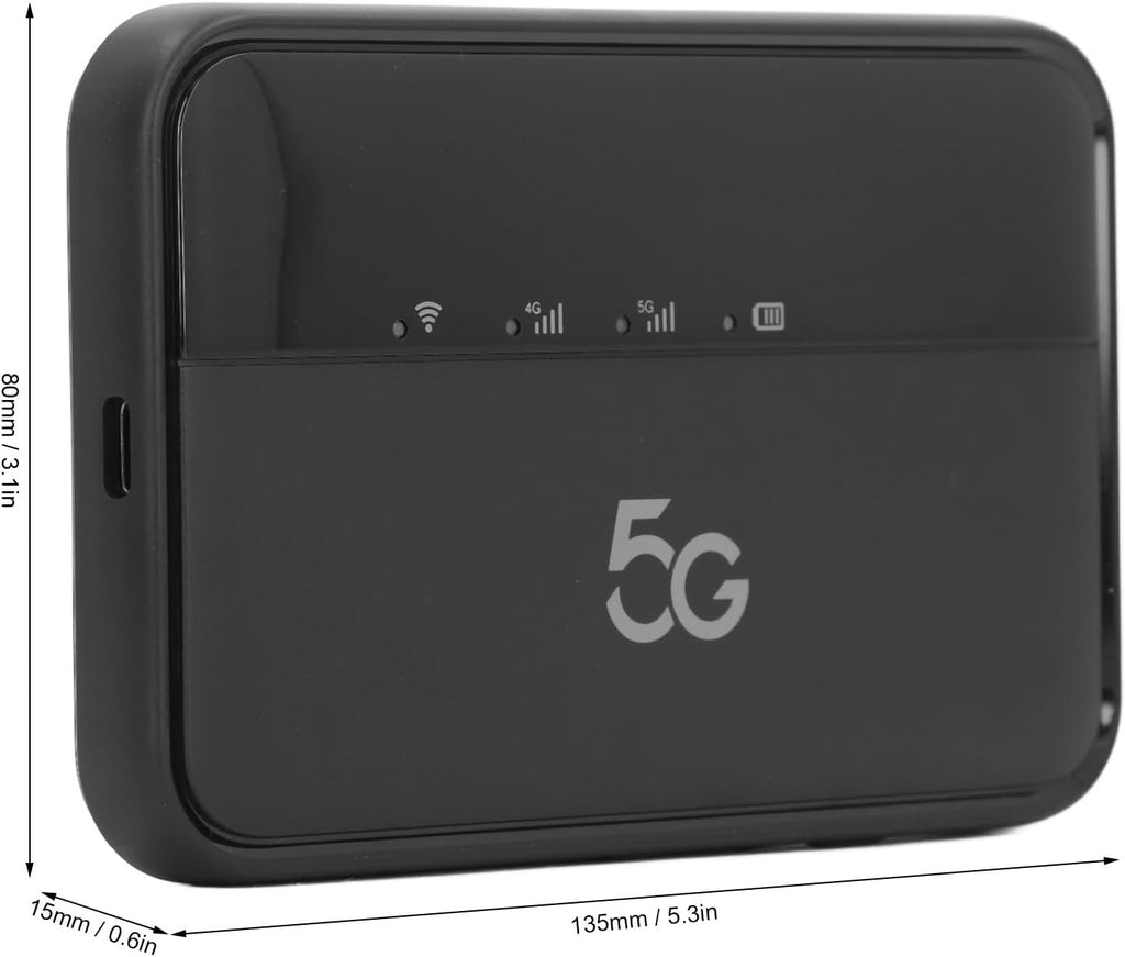 5G WiFi Mobile Hotspot for Travel Support 16 Devices, 10000mAh Type C Charging 5G Portable WiFi6 Mobile Hotspot with Nano SIM Card Slot, Fast Internet