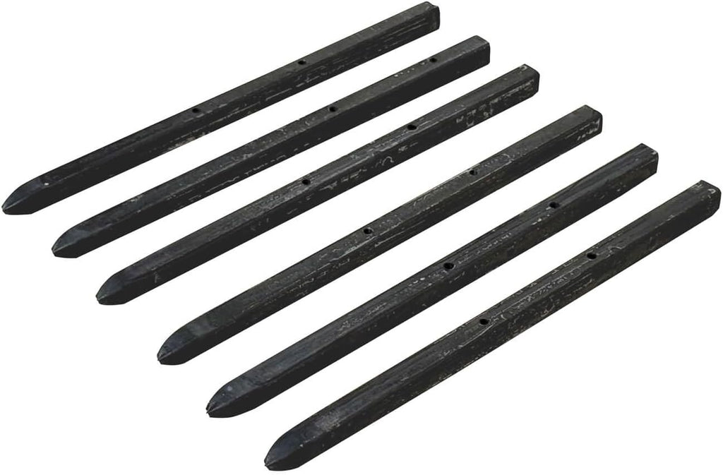 Sandbaggy 12' Square Steel Concrete Form Stakes with Nail Holes - 5/8' Wide - Rust Resistant Coating - Removable, Reusable - Construction Grade Stakes (12 inch, 100)