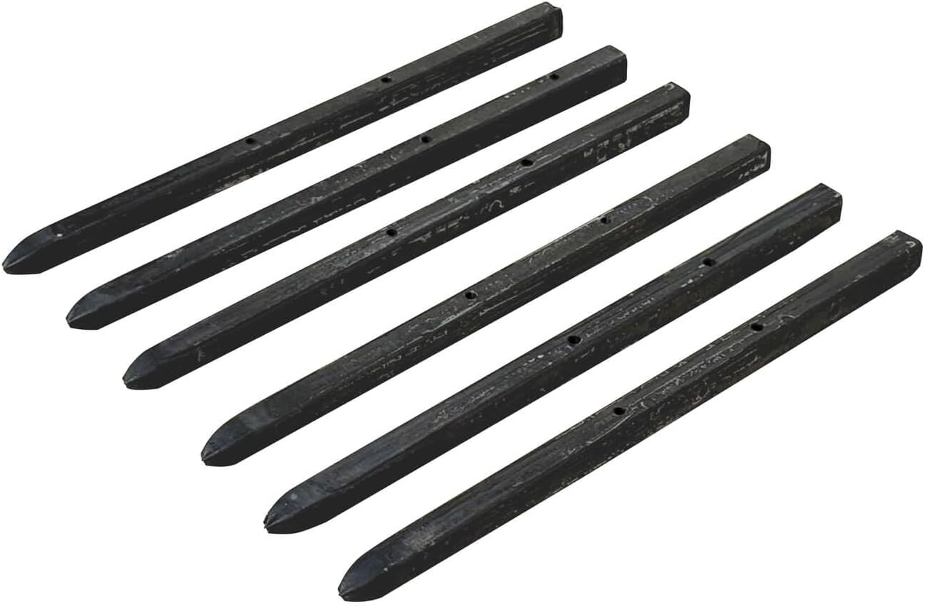 Sandbaggy 12' Square Steel Concrete Form Stakes with Nail Holes - 5/8' Wide - Rust Resistant Coating - Removable, Reusable - Construction Grade Stakes (12 inch, 100)